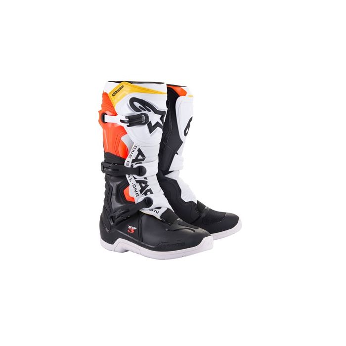 ALPINESTARS BOOT TECH THREE BK/WT/RD/FL