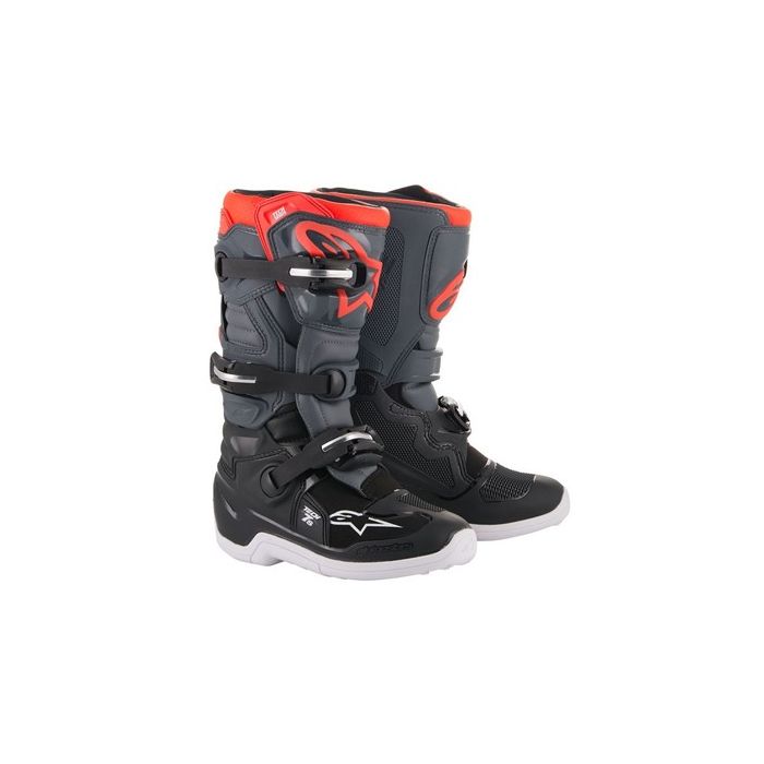 ALPINESTARS TECH 7S BOOTS BLK/DRK GRY/RED FLO