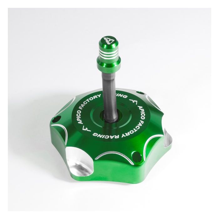 APICO ALLOY FUEL CAP KAWASAKI KX85 13-21, KX250 05-08, KX250F 06-21, KX450F 06-21 GREEN