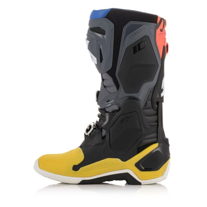 ALPINESTARS TECH 10 BOOT BLACK/YELLOW/BLUE/RED FLUO