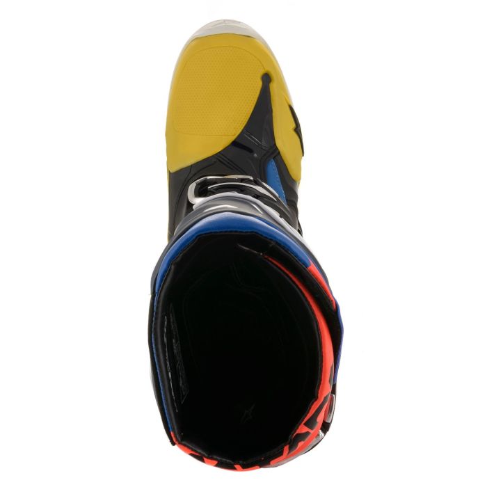 ALPINESTARS TECH 10 BOOT BLACK/YELLOW/BLUE/RED FLUO