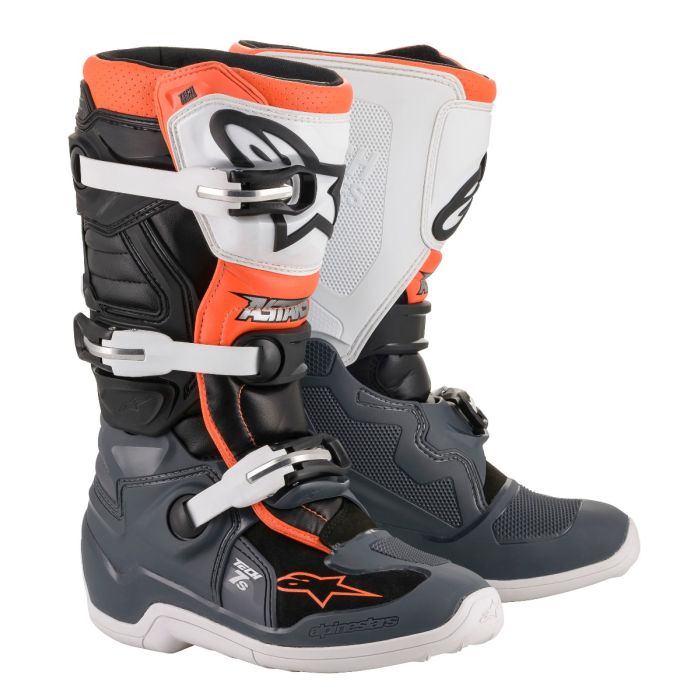 ALPINESTARS TECH 7S BOOT BLACK/GREY/WHITE/ORANGE FLUO