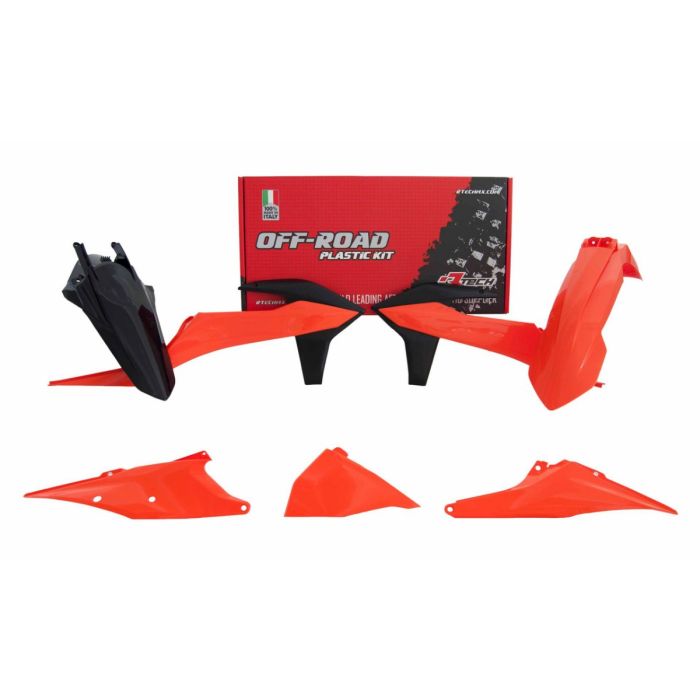 Rtech Plastic Kit (5pc) W/Left ABC (K ORG-Black) KTM EXC/EXCF/XC-W/XCF-W125-500 20-21