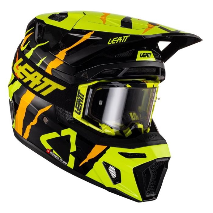 LEATT HELMET MOTO 8.5 V23 CITRUS TIGER INCLUDES 5.5 GOGGLE