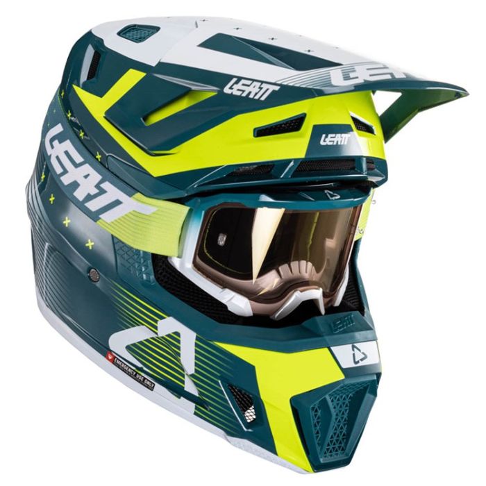 LEATT HELMET MOTO 7.5 V24 ACID FUEL INCLUDES 4.5 GOGGLE