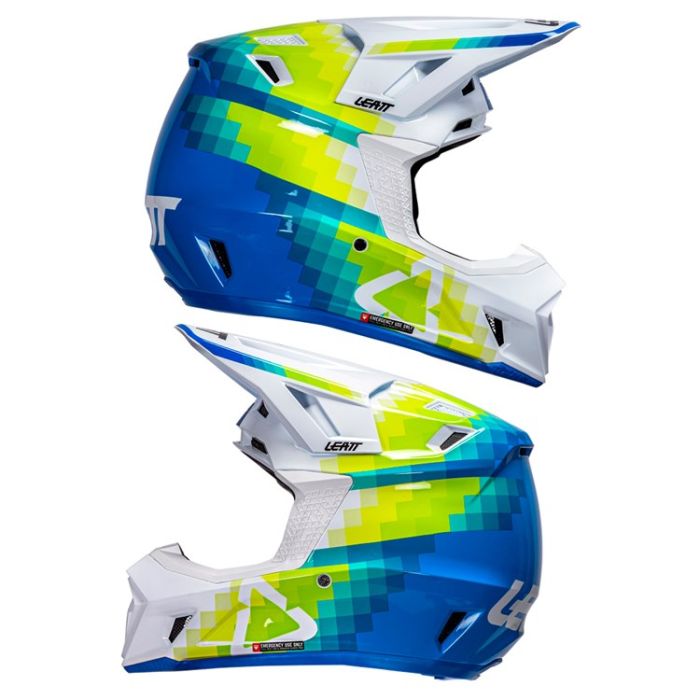 LEATT HELMET MOTO 7.5 V26 PIXEL BLUE INCLUDES 4.5 GOGGLE 