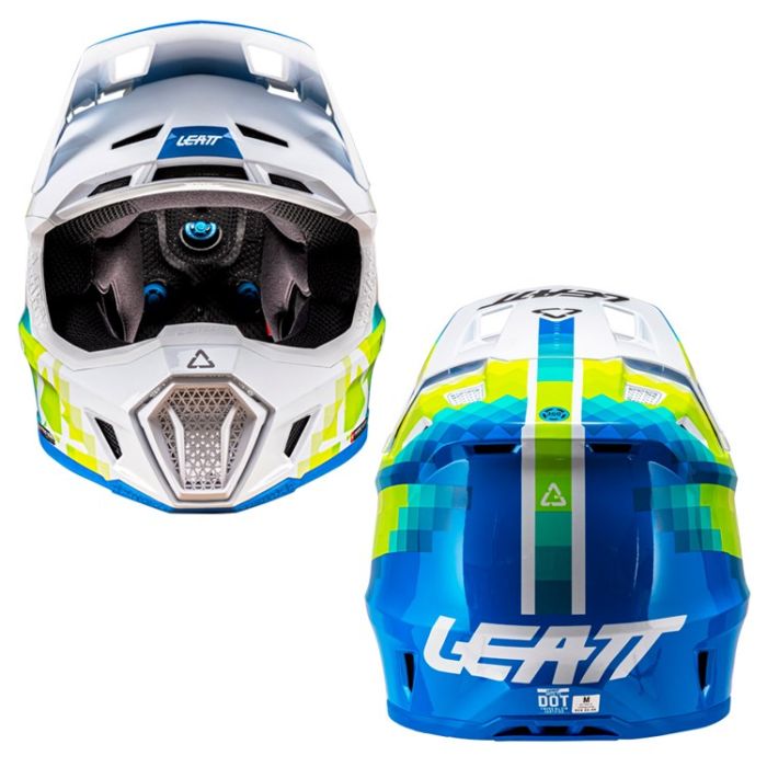 LEATT HELMET MOTO 7.5 V26 PIXEL BLUE INCLUDES 4.5 GOGGLE 