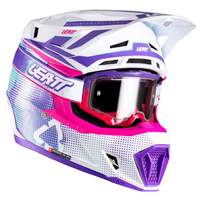 LEATT HELMET MOTO 7.5 V26 PURPLE INCLUDES 4.5 GOGGLE