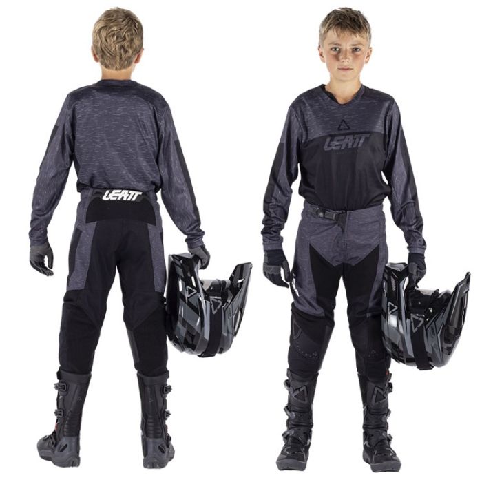 LEATT PANT AND SHIRT KIT YOUTH 3.5 STEALTH BLACK/GREY