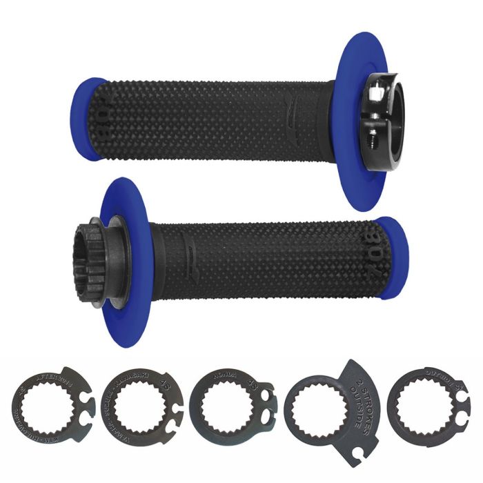Pro Grip 708 Dual Density Full Diamond Lock On Grips Black/Blue