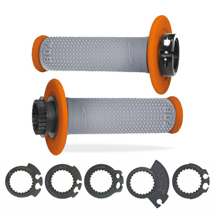 Pro Grip 708 Dual Density Full Diamond Lock On Grips Orange/Grey