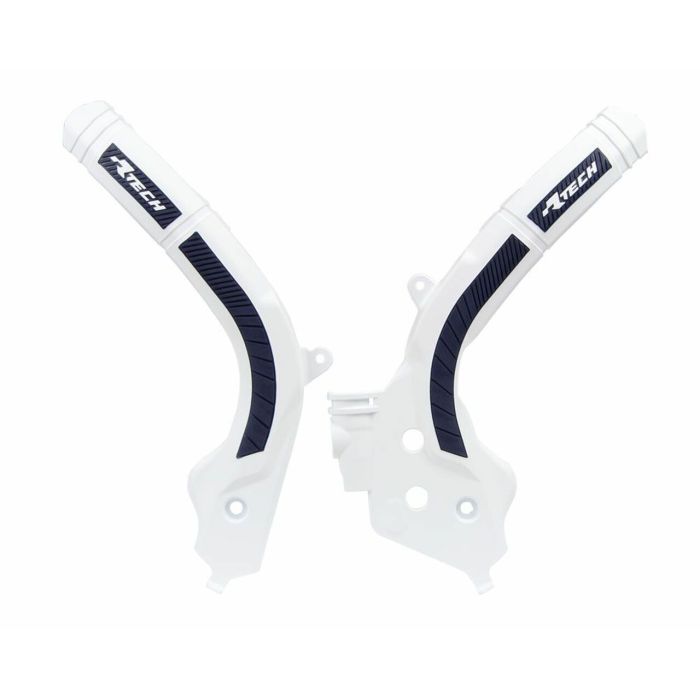 Rtech Frame Protectors (White/Black) Husqvarna TC125 16-21 TC250 17-21 FC250-450 16-21 TE/FE 17-21
