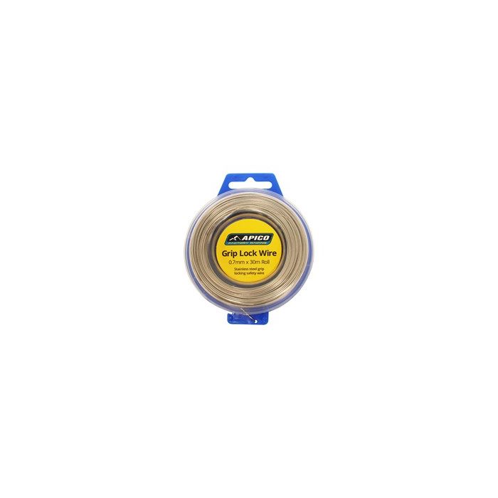 APICO GRIP LOCK WIRE - 0.7MM X 30M ROLL - BLUE CASING