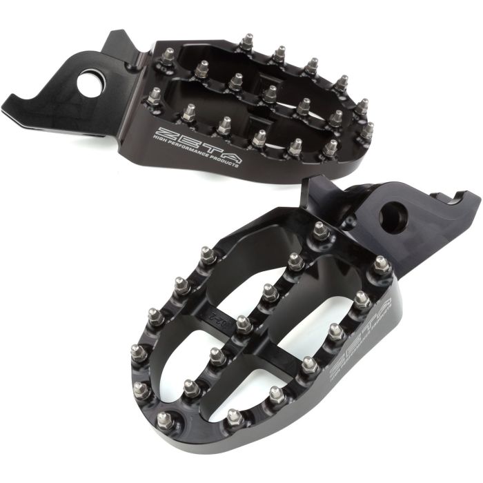 ZETA Aluminum FootPegs HONDA CR125-250 02-07, CRF150R 07-22, CRF250R/X/RX 04-22, CRF450R/X/RX 02-22 - BLACK