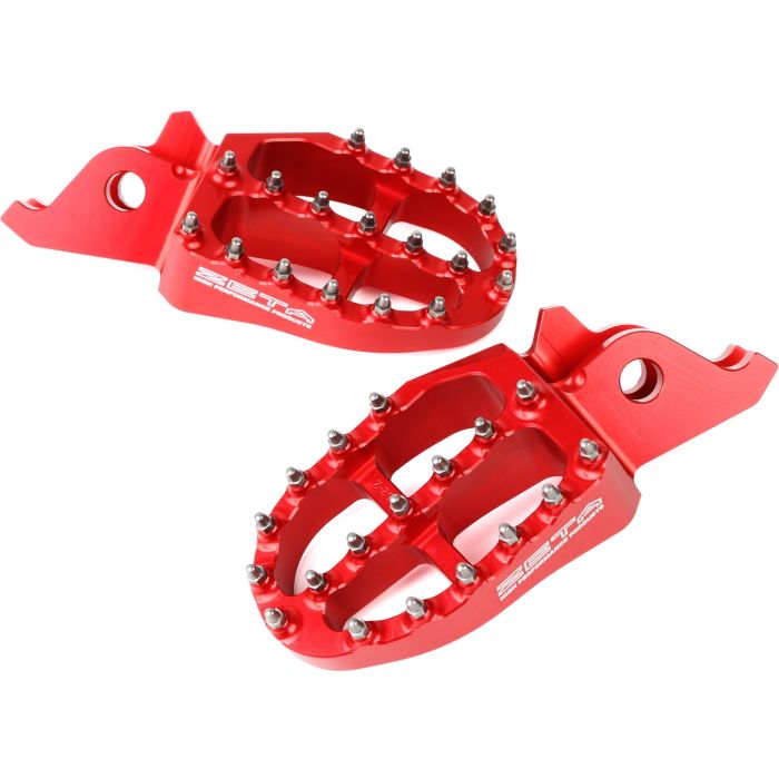 ZETA Aluminum FootPegs HONDA CR125-250 02-07, CRF150R 07-22, CRF250R/X/RX 04-22, CRF450R/X/RX 02-22 - RED