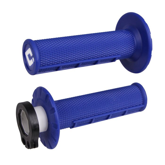 ODI HALF WAFFLE MX LOCK-ON GRIP SET BLUE