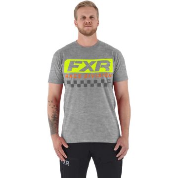 FXR M RACE DIVISION T-SHIRT 21 Grey Heather/Hi Vis