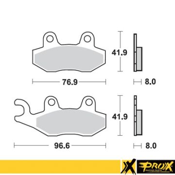 ProX front brake pad Suzuki RM125 / RM250 1989 - 1995 / YZ125 / YZ250 1990 - 1997