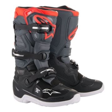 ALPINESTARS TECH 7S BOOTS BLK/DRK GRY/RED FLO