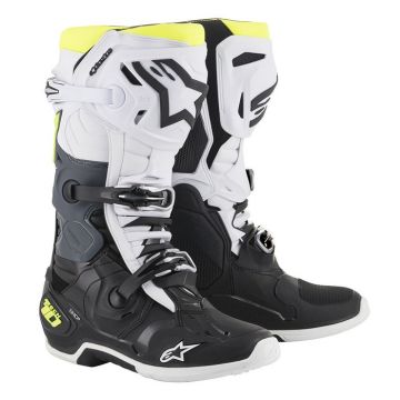 ALPINESTARS TECH 10 BOOT BLACK/WHITE/FLUO YELLOW
