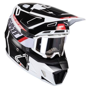 LEATT HELMET MOTO 7.5 V24 BLACK/WHITE INCLUDES 4.5 GOGGLE