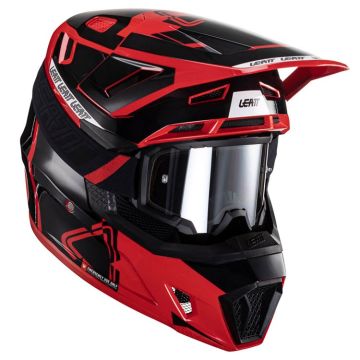 LEATT HELMET MOTO 7.5 V24 RED INCLUDES 4.5 GOGGLE