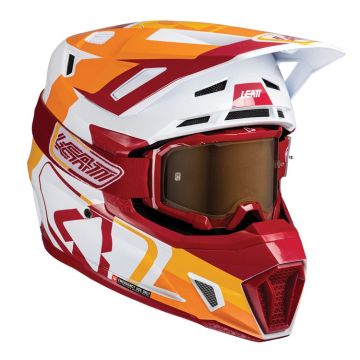 LEATT HELMET MOTO 7.5 V25 RUBY INCLUDES 4.5 GOGGLE