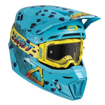 LEATT HELMET MOTO 8.5 V25 CHEETAH INCLUDES 5.5 GOGGLE