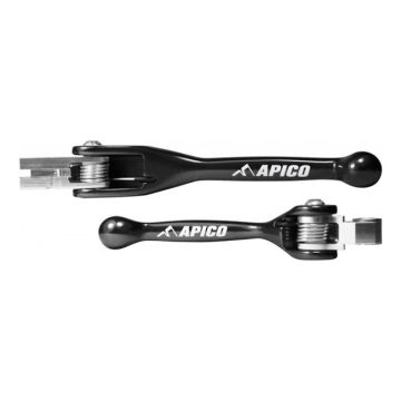 APICO FLEXI LEVER (PAIR) KAW/YAM KX250F/450F 04-12, YZ125/250 01-07, YZ250F 01-06 BLACK
