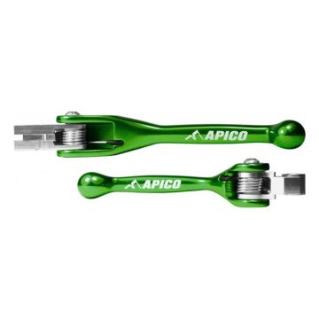 APICO FLEXI LEVER (PAIR) KAW/YAM KX250F/450F 04-12, YZ125/250 01-07, YZ250F 01-06 GREEN (R)