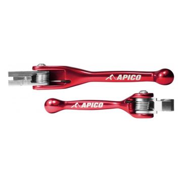 APICO FLEXI LEVER (PAIR) HONDA CR125/250 04-07, CRF250R/450R 04-06, CRF250X/450X 04-19 RED