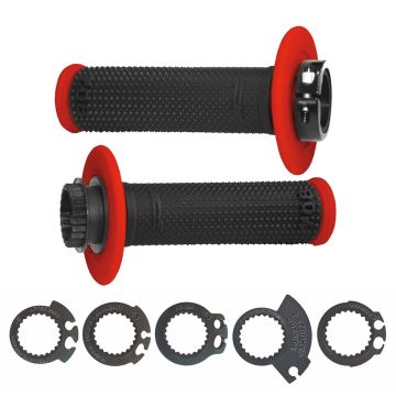 Pro Grip 708 Dual Density Full Diamond Lock On Grips Red/Black