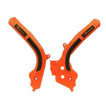 Rtech Frame Protectors (Orange/Black) KTM SX125 16-18 SX250 17-18 EXC/F 125-500 17-19