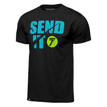 Seven Mx Casual 22.2 Adult Tee (Send It Black/Cyan)