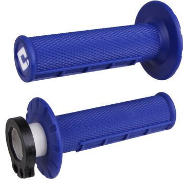 ODI HALF WAFFLE MX LOCK-ON GRIP SET BLUE